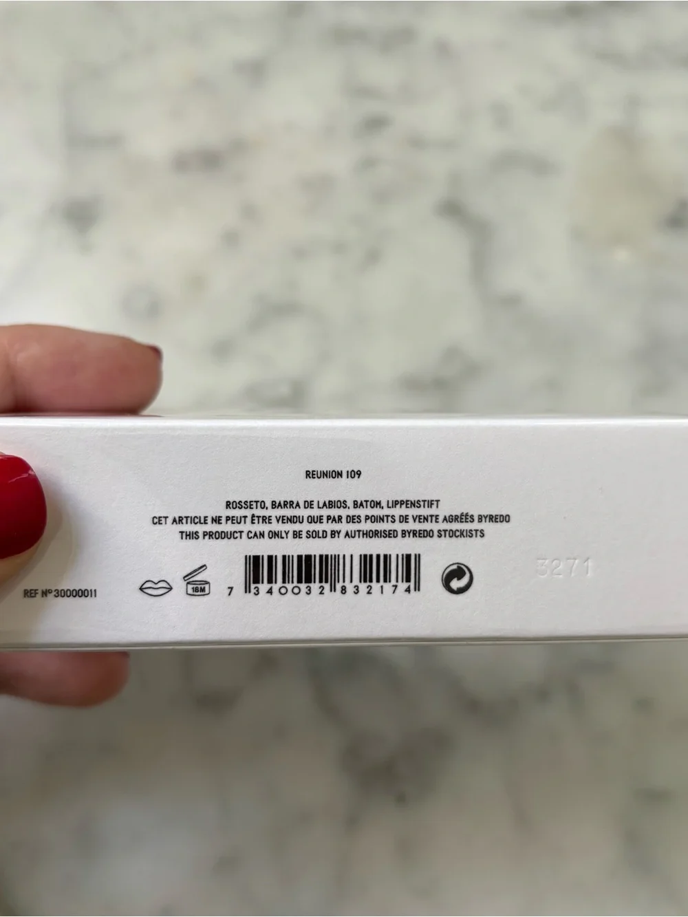 Byredo REUNION 109 Lipstick 3g Full Size New in Sealed Box